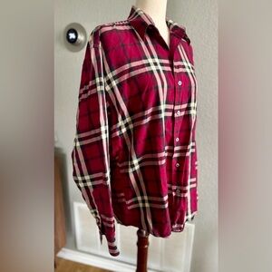 Burberry London Red Plaid Button-Down Shirt